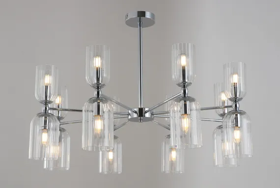Люстра потолочная NewRgy 15623STD/16 CR, 16×40 Вт, хромированная