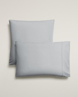 ZARA HOME (300 НИТЕЙ) НАВОЛОЧКА ИЗ ХЛОПКА ПЕРКАЛЬ, СИНИЙ