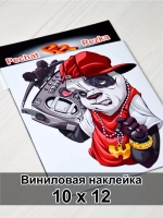 Наклейка - Панда с магнитофоном