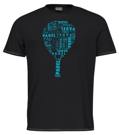 Футболка мужская теннисная Head Padel TYPO T-Shirt Men - black