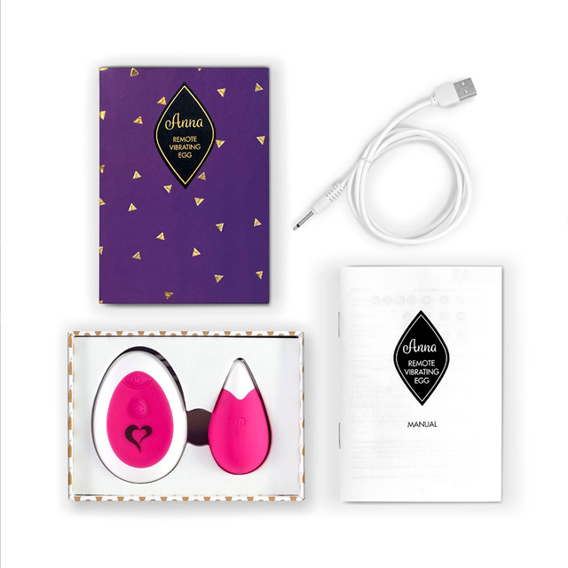 Вибромассажер в форме капли на радиоуправлении Anna Vibrating Egg розовый