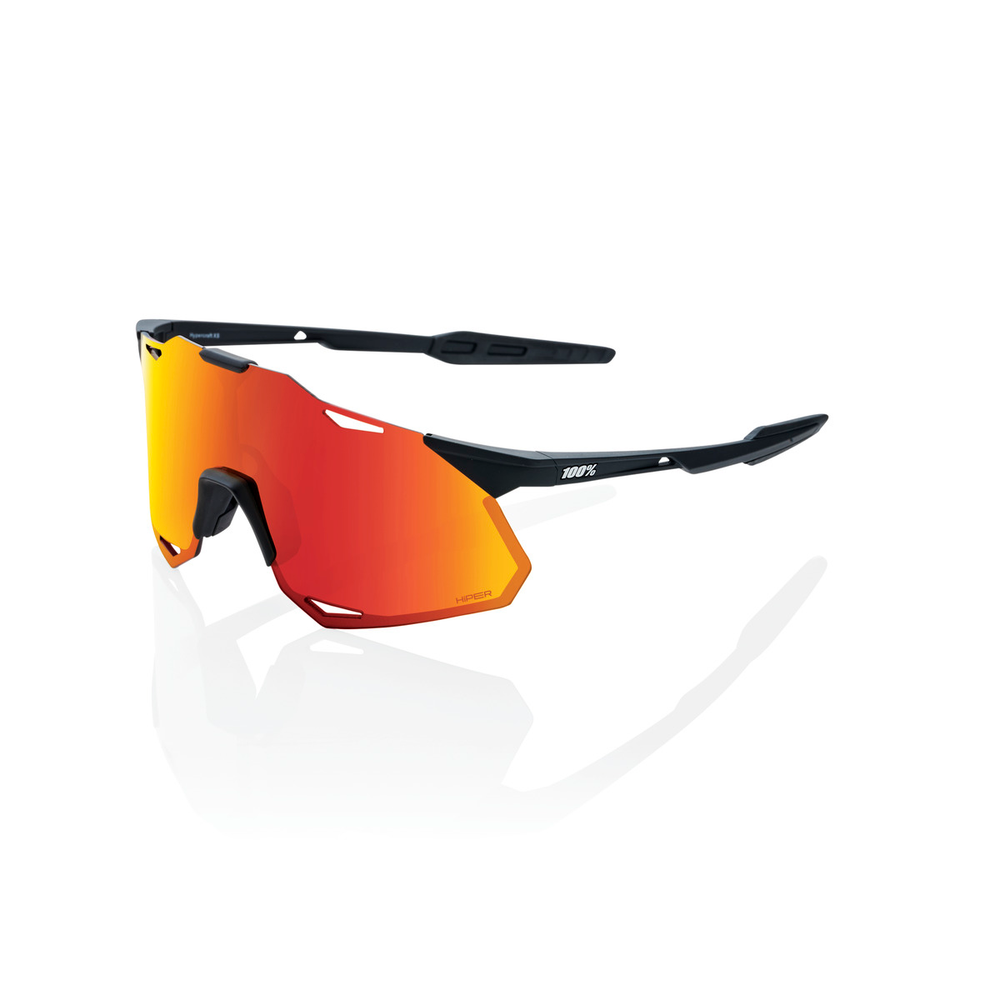 Спортивные очки 100% Hypercraft XS / Soft Tact Black / Hiper Red Mirror Lens / на узкое лицо