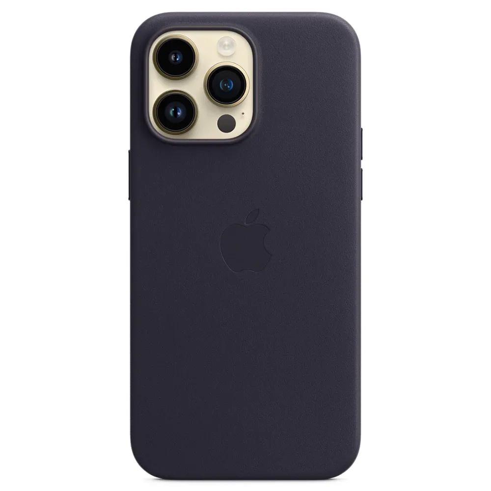 Кожаный чехол с поддержкой MagSafe Apple Leather Case для iPhone 14 Pro Max, Ink (Чернильный)
