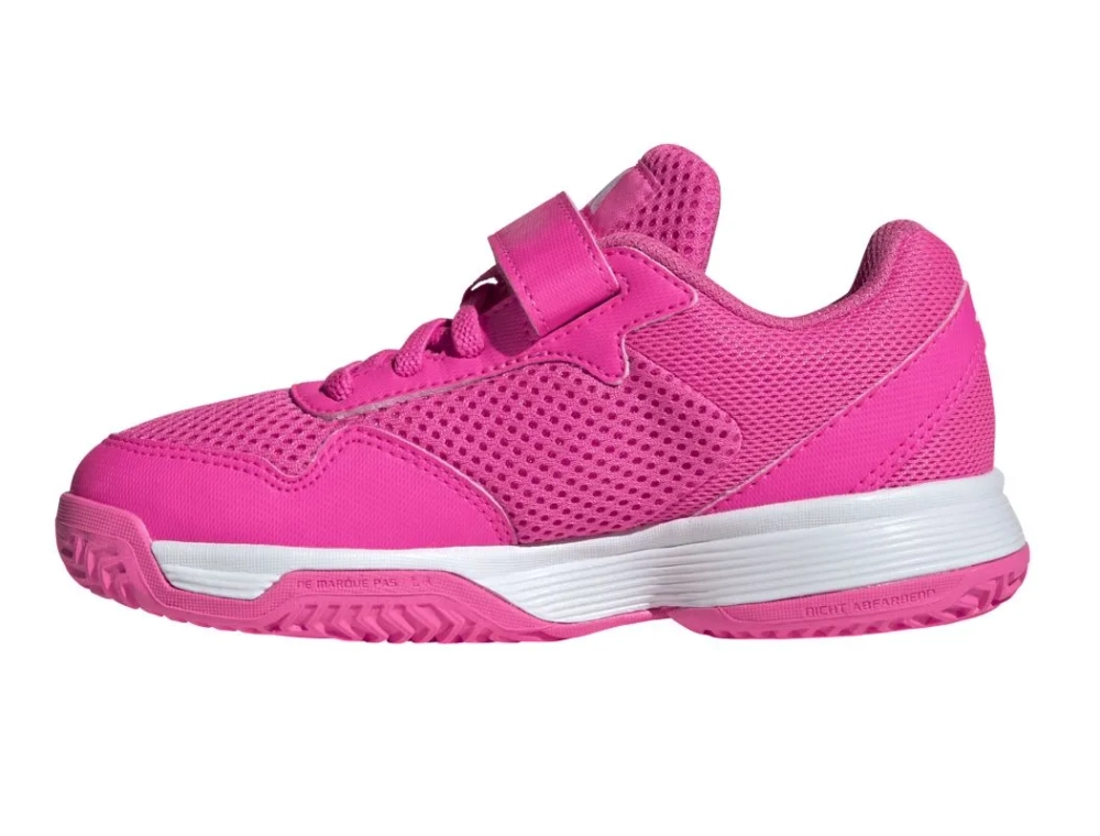 Детские теннисные кроссовки Adidas Courtflash K - lucid pink/cloud white/lucid pink