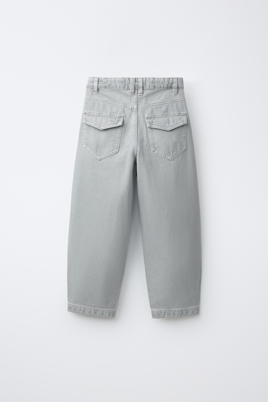 ZARA БРЮКИ-БАНАНЫ С ЗАЩИПАМИ, ОТТЕНКИ СЕРОГО