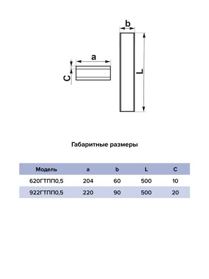 Шумоглушитель ГТПП 60х204 прямоугольный L0,5м пластик ERA