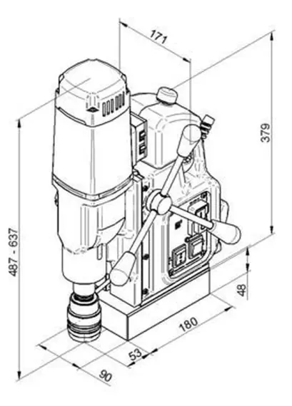 Магнитный сверлильный станок BDS MAB-525 SB с поворотным основанием