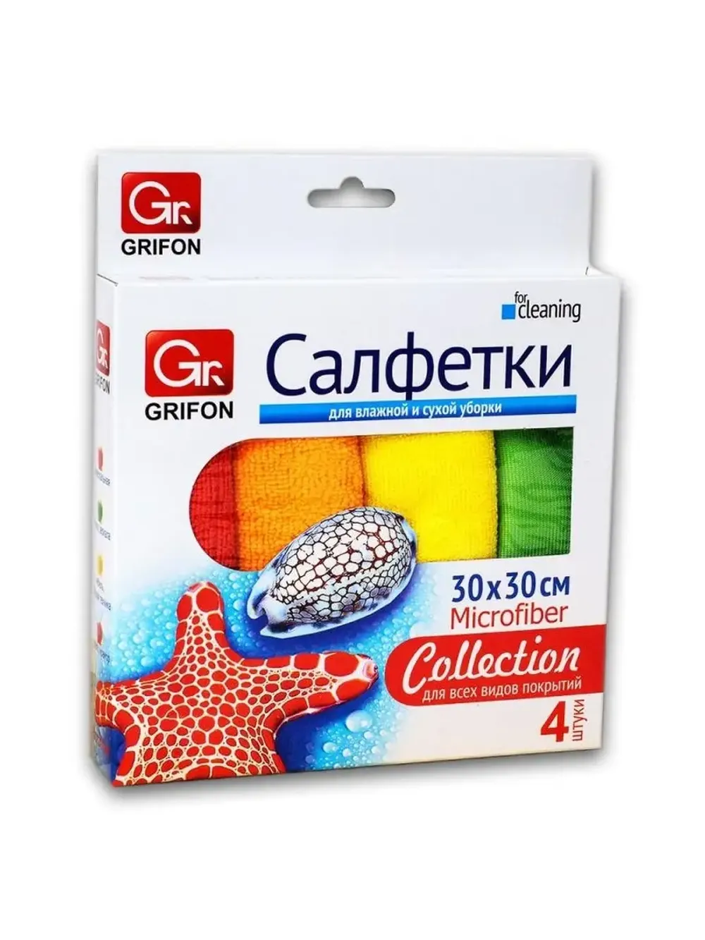 GRIFON Салфетка из микрофибры универсальная 30 х 30 см 1шт. в 36/1  900-000/1