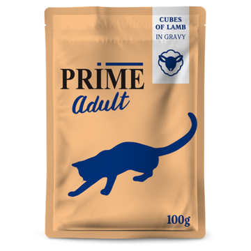 PRIME ADULT пауч 100г Кусочки из ягненка в бульоне, для кошек