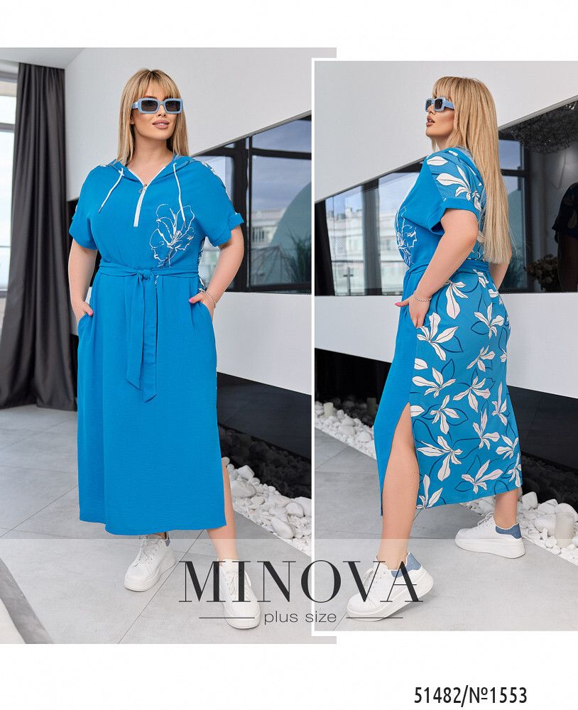Платье 1553-бирюзовый Minova Платье 1553-бирюзовый Minova