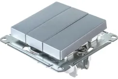Выключатель Systeme Electric ATLASDESIGN 3-клавишный алюминий 36444