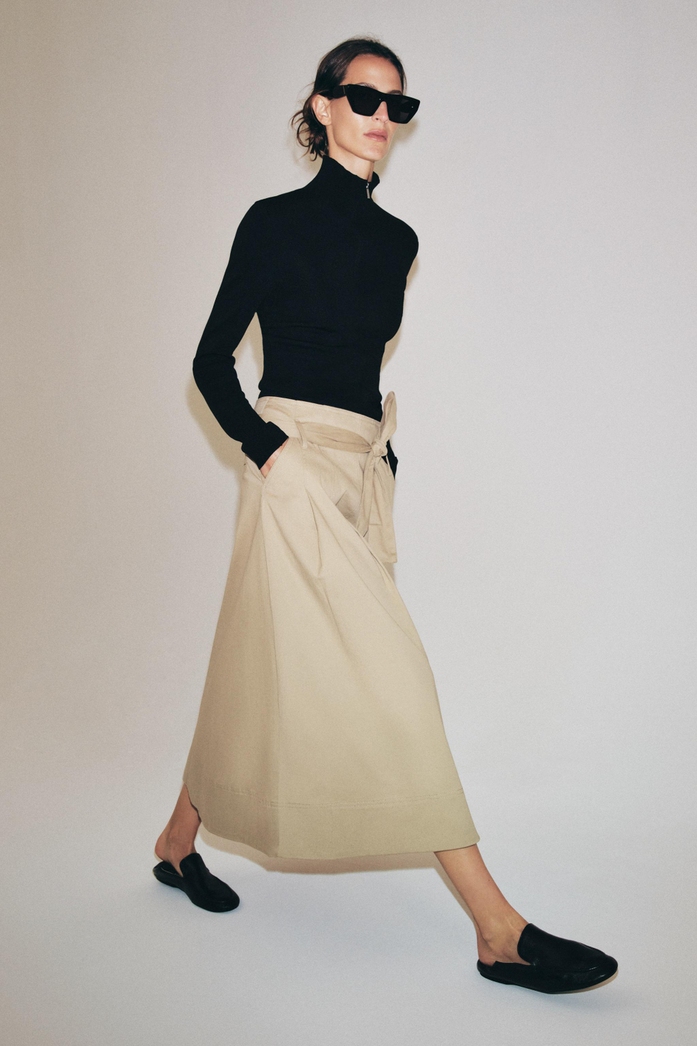 ЮБКА МИДИ С ПОЯСОМ — ZW COLLECTION — ZARA