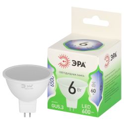 Лампа светодиодная ЭРА GREEN LINE LED MR16-6W-865-GU5.3 GL 6Вт софит холодный свет GU5.3 | Лампы cветодиодные Точечные (Софиты) (MR, PAR)
