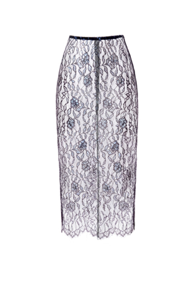 «Soft lace skirt» Прозрачная юбка миди из кружева.