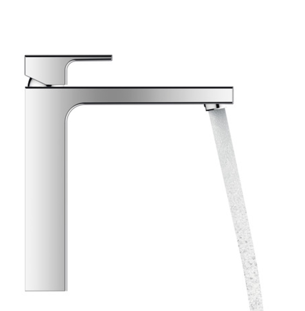 Смеситель для раковины Hansgrohe Vernis Shape однорычажный, 190 со сливным матовый чёрный 71562670