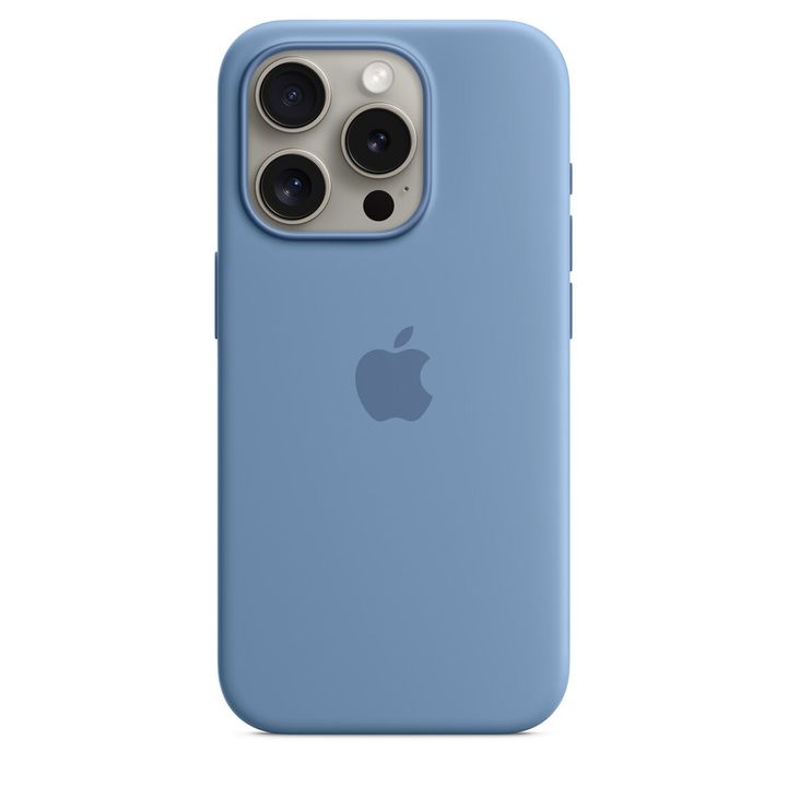 Защитный чехол Apple Silicone Case with MagSafe iPhone 15 Pro Winter Blue (Синий)