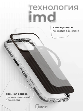 Чехол накладка iPhone 17 Pro Max / 18 Pro Max 6.9" Gurdini Ocean Case (10) Metalic черный