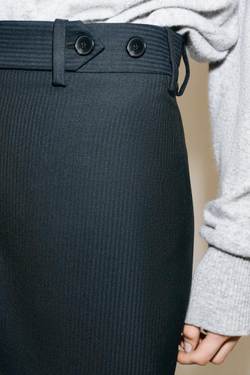 ZARA ЮБКА МИДИ В ПОЛОСКУ ZW COLLECTION, МОРСКОЙ СИНИЙ