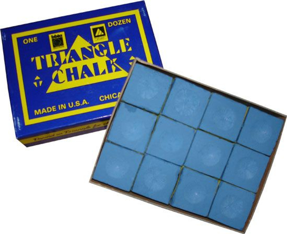 Мел бильярдный "Triangle" Blue 12шт.