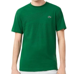 Теннисная футболка Lacoste Ultra Dry Crocodile Print Sport - fairway/black