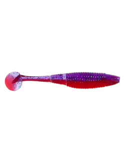 Приманка ZUB-WIBRA  90мм(3,5")-5шт, (цвет 021) фиолетовый верх-красный низ