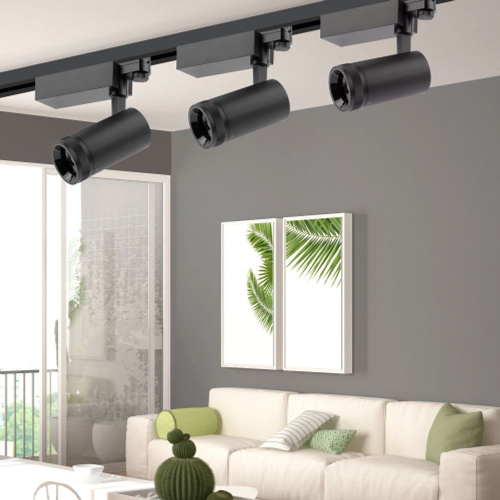 Трековый светильник трехфазный ЭРА STR-30-99-40K-B20 регулируемый луч 4000K черный | Трехфазные трековые светильники