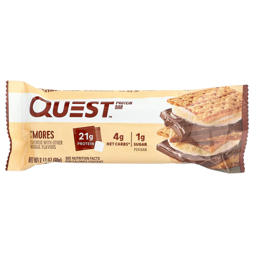 Quest Nutrition, Протеиновый батончик, S'Mores, 4 батончика, 60 г (2,12 унции) каждый