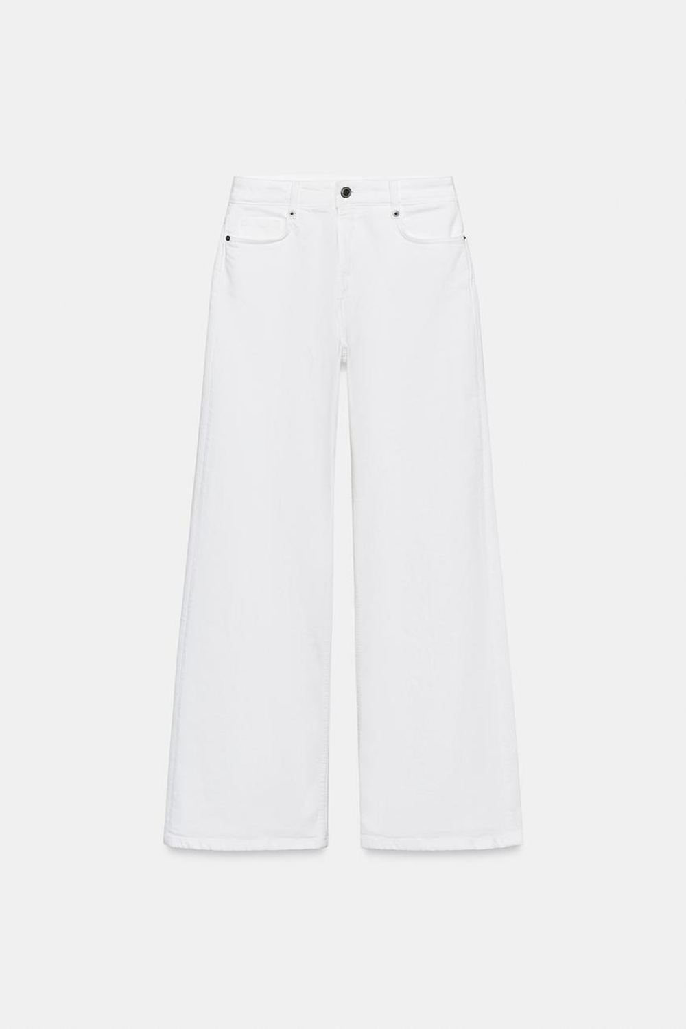 ZARA ДЖИНСЫ WIDE LEG С ВЫСОКОЙ ПОСАДКОЙ — ZW COLLECTION, БЕЛЫЙ