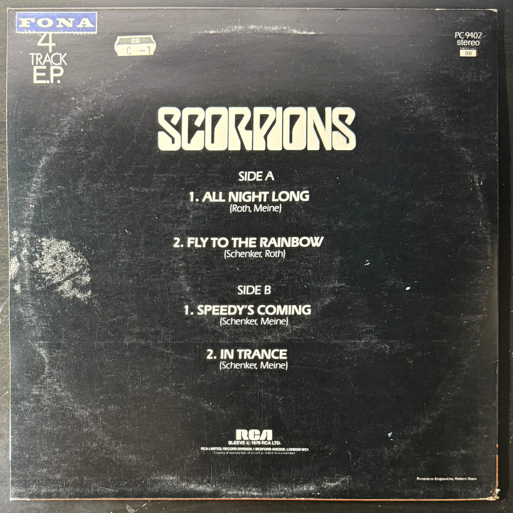 Scorpions ‎– All Night Long (Англия 1979г.) 12", 45 RPM