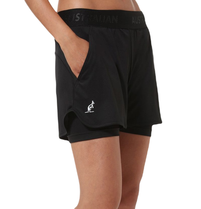 Женские Шорты теннисные Australian Stretch Logo Short Ace - black
