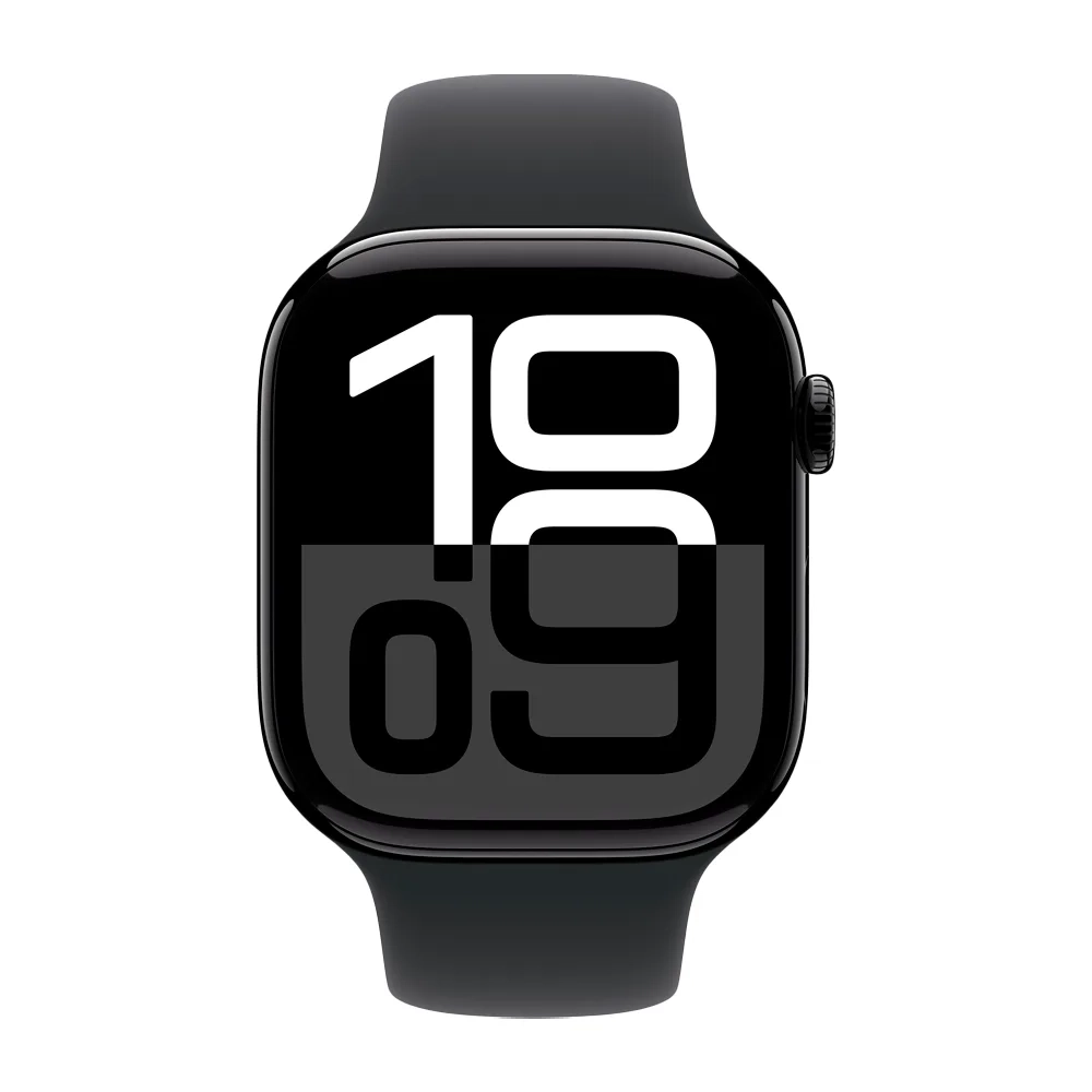 Умные часы Apple Watch Series 10 GPS, 46mm, Jet Black Aluminium Case with Sport Band S/M, Black (Черный)