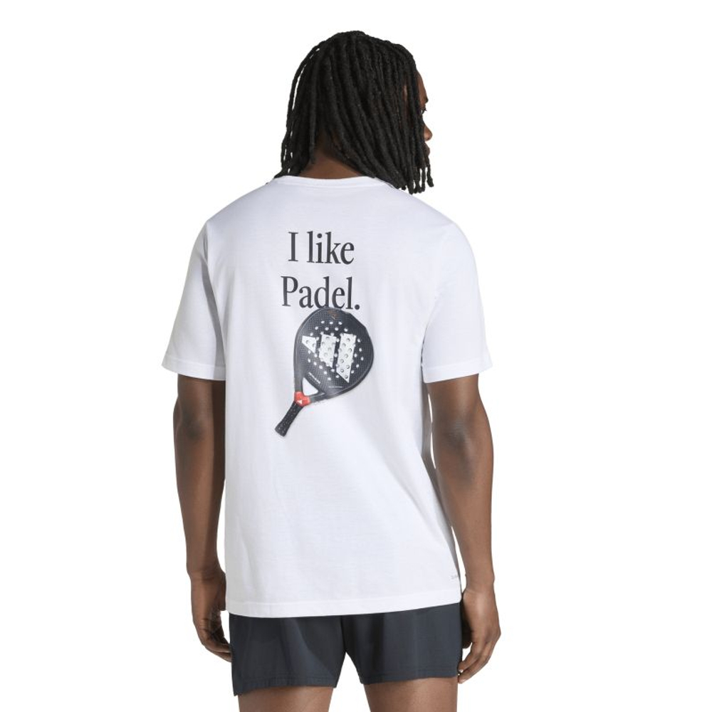 Мужская теннисная футболка Adidas With Graphic For Padel Category - white
