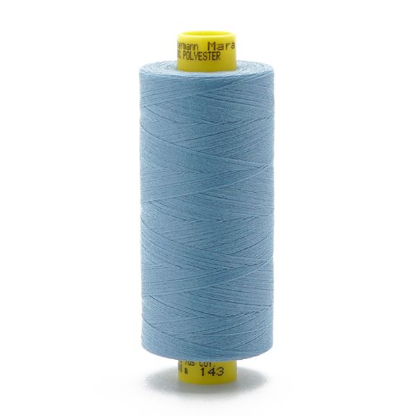 Нитка Gutermann Mara 150 (1000 метров), 1 кат., особо тонкая | 143 серо-голубой