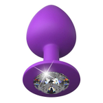 Большая фиолетовая анальная пробка 9,5см с кристаллом PipeDream Fantasy for Her Little Gem Large Plug Purple 495112
