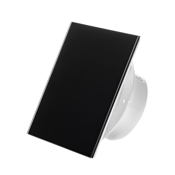 Вытяжной тонкий вентилятор SlimVent МV 100, стекло квадрат черный глянец