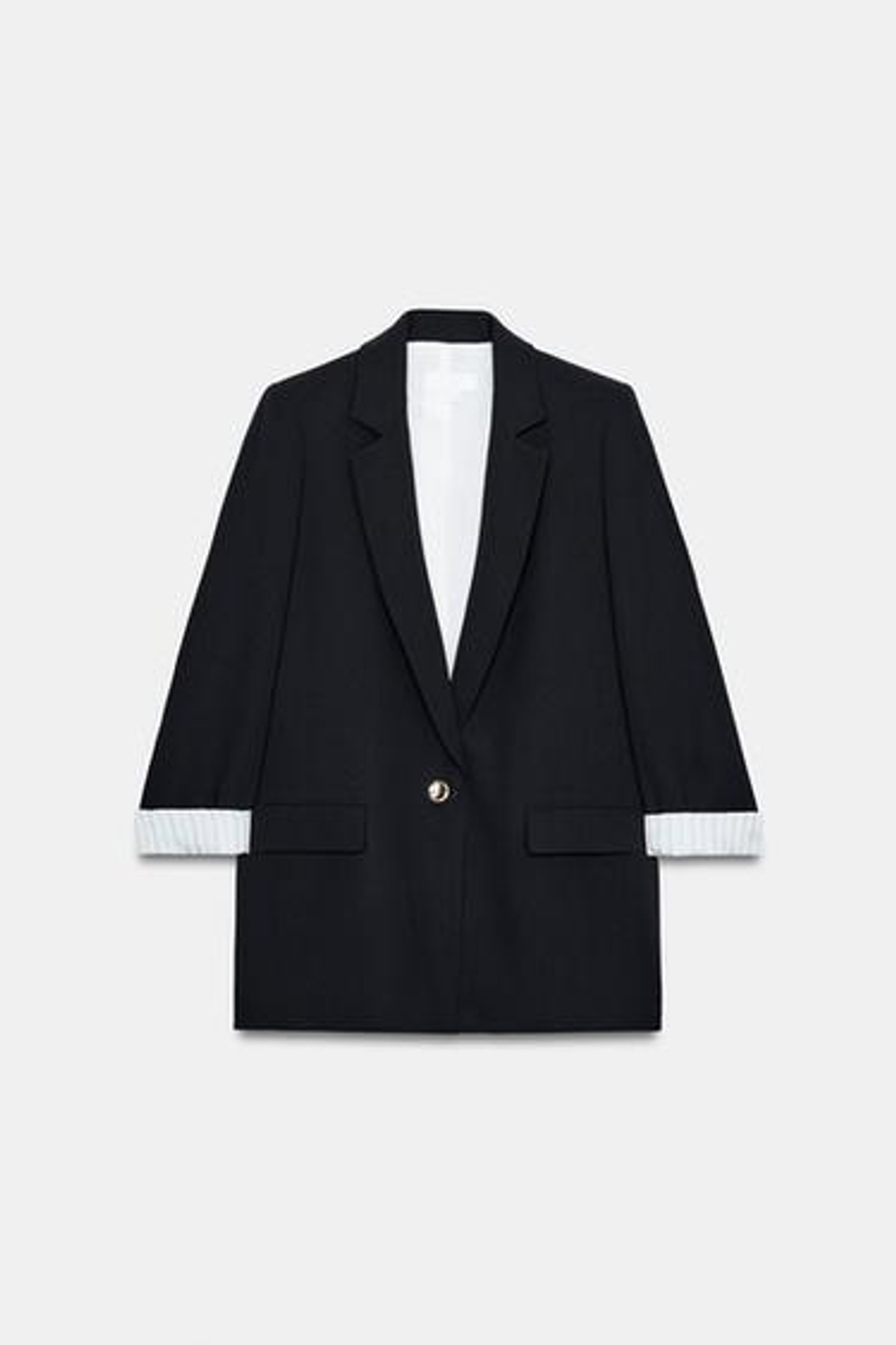 Блейзер с изогнутыми рукавами и узорчатыми манжетами - ZARA
