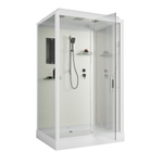 Душевая кабина Niagara Standart ST100/80/15Q (100х80х215) прямоугольник,поддон 15см,распашная,проф.белый,3 места