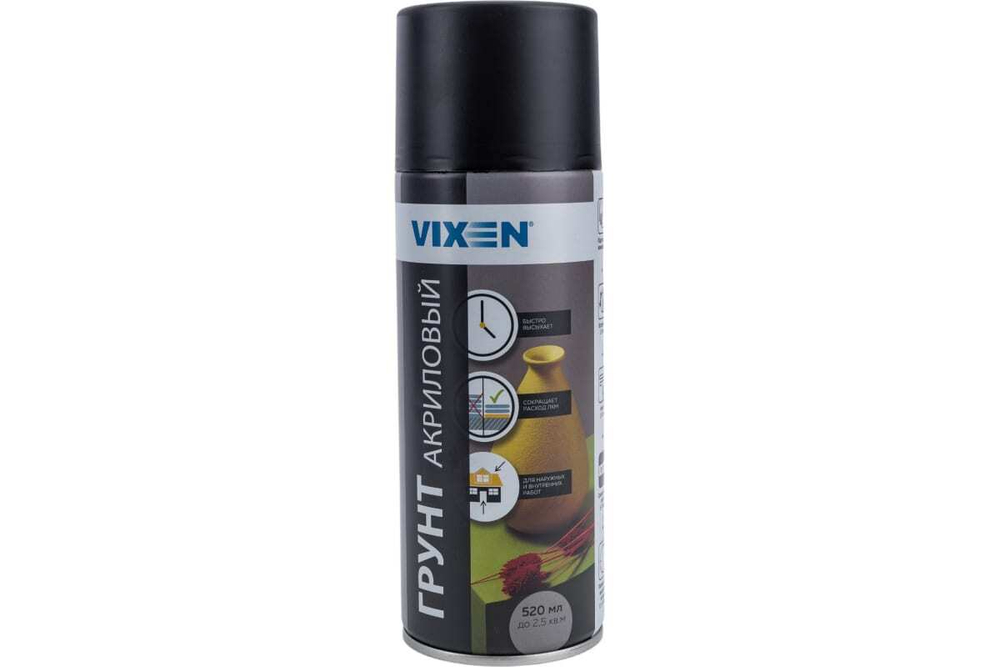 Грунт Vixen акриловый черный, аэрозоль (520мл)