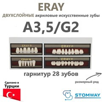 Eray (гарнитур 28 зубов, A3,5/G2) зубы искусственные акриловые двухслойные