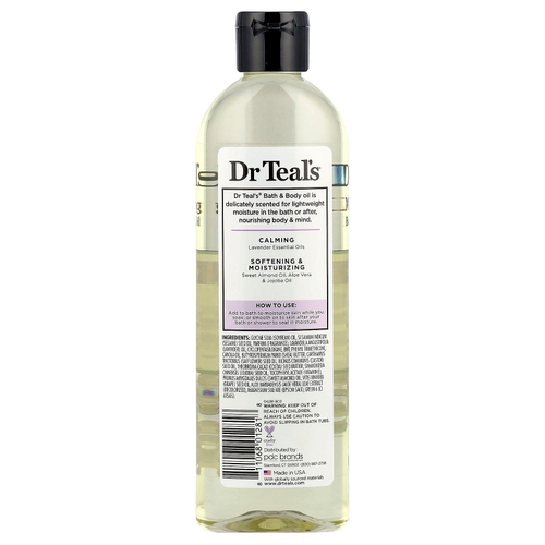 Dr. Teal's, увлажняющее масло для ванны и тела, лаванда, 260 мл (8,8 жидк. унции)