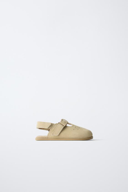ZARA КОЖАНЫЕ САБО BAREFOOT, ПЕСОЧНО-КОРИЧНЕВЫЙ