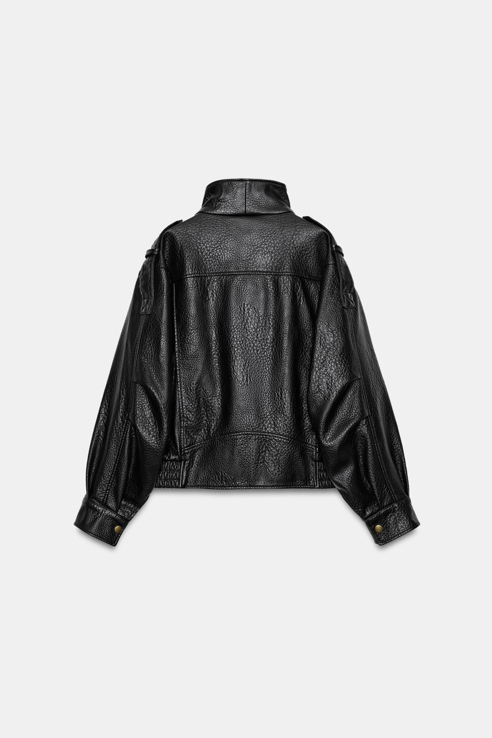 ZARA БОМБЕР ИЗ ИСКУССТВЕННОЙ КОЖИ, ТЕМНО-КОРИЧНЕВЫЙ