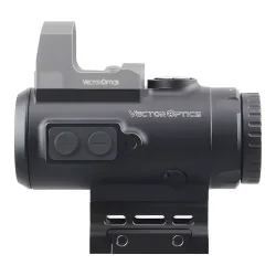 Прицел призматический Vector Optics Paragon 4x24 MICRO (SCPS-M04) - вид сбоку, кнопки регулировки яркогости и крепление