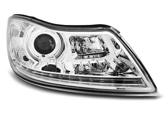 Передние фары daylight chrome drl для Skoda Octavia II A5 FL
