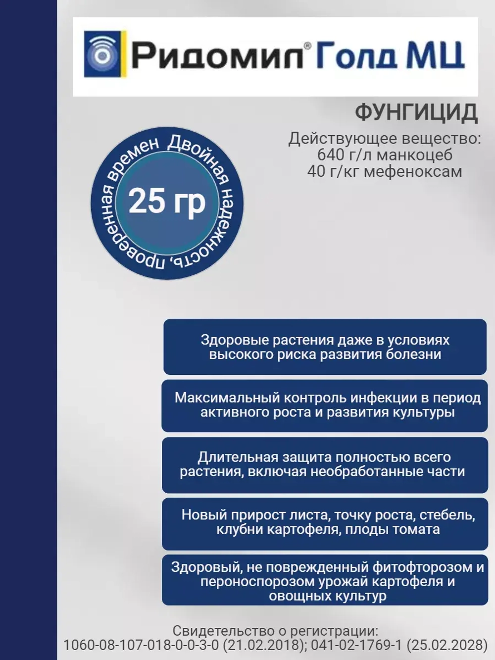 Ридомил, Голд 25 гр