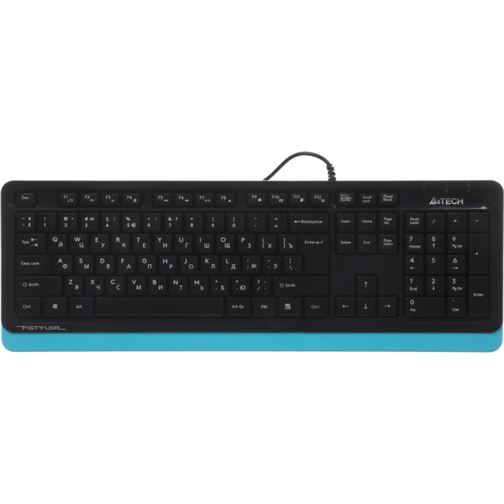 Комплект (клавиатура + мышь) A4Tech Fstyler F1010, черный/синий USB (мембранная)
