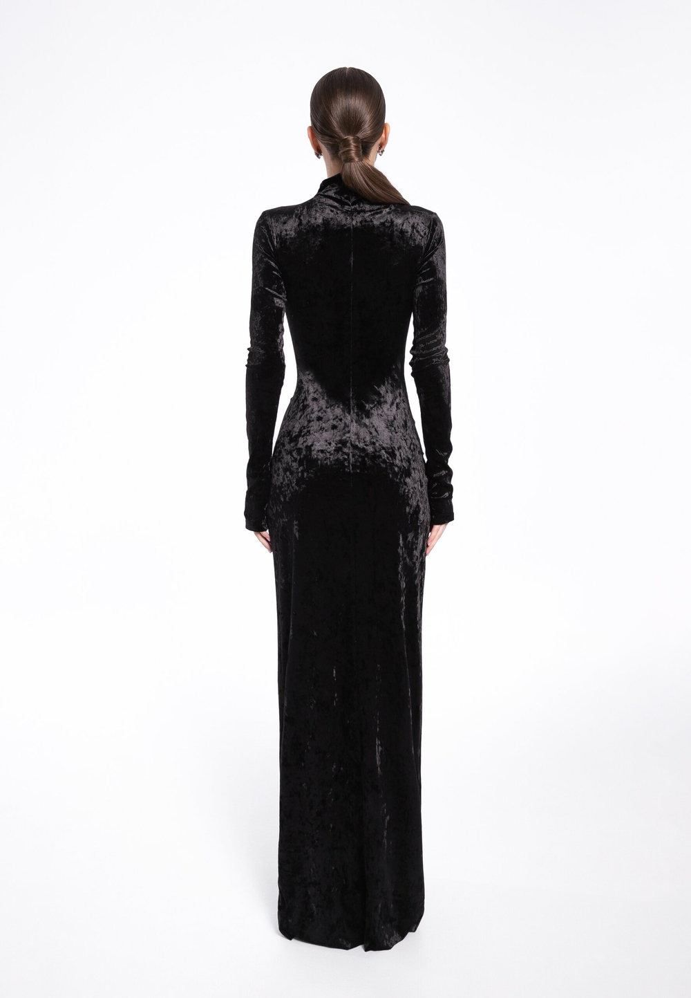 «SCULPTING velvet dress» Платье из эластичного бархата с разрезом