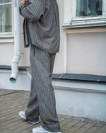 Брюки "Linen stripe" черные