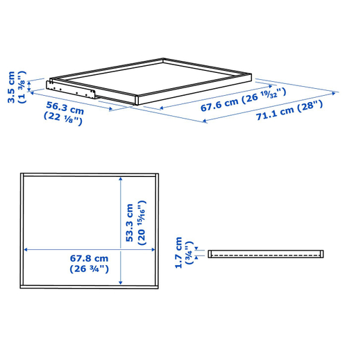 Полка выдвижная IKEA KOMPLEMENT (КОМПЛЕМЕНТ), Серо-бежевый, 75x58 см