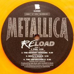 Metallica - ReLoad (2 LP, Remastered 2025, Limited Edition, Translucent Yellow Vinyl). Новая запечатанная виниловая пластинка + ПОДАРОК